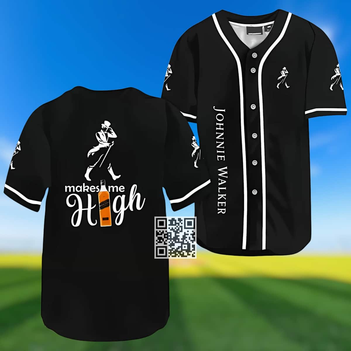 Johnnie Walker Whisky Baseball Jersey Makes Me High Gift For Sport Dad