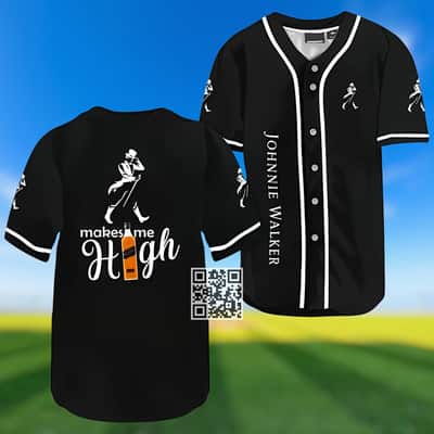 Johnnie Walker Whisky Baseball Jersey Makes Me High Gift For Sport Dad