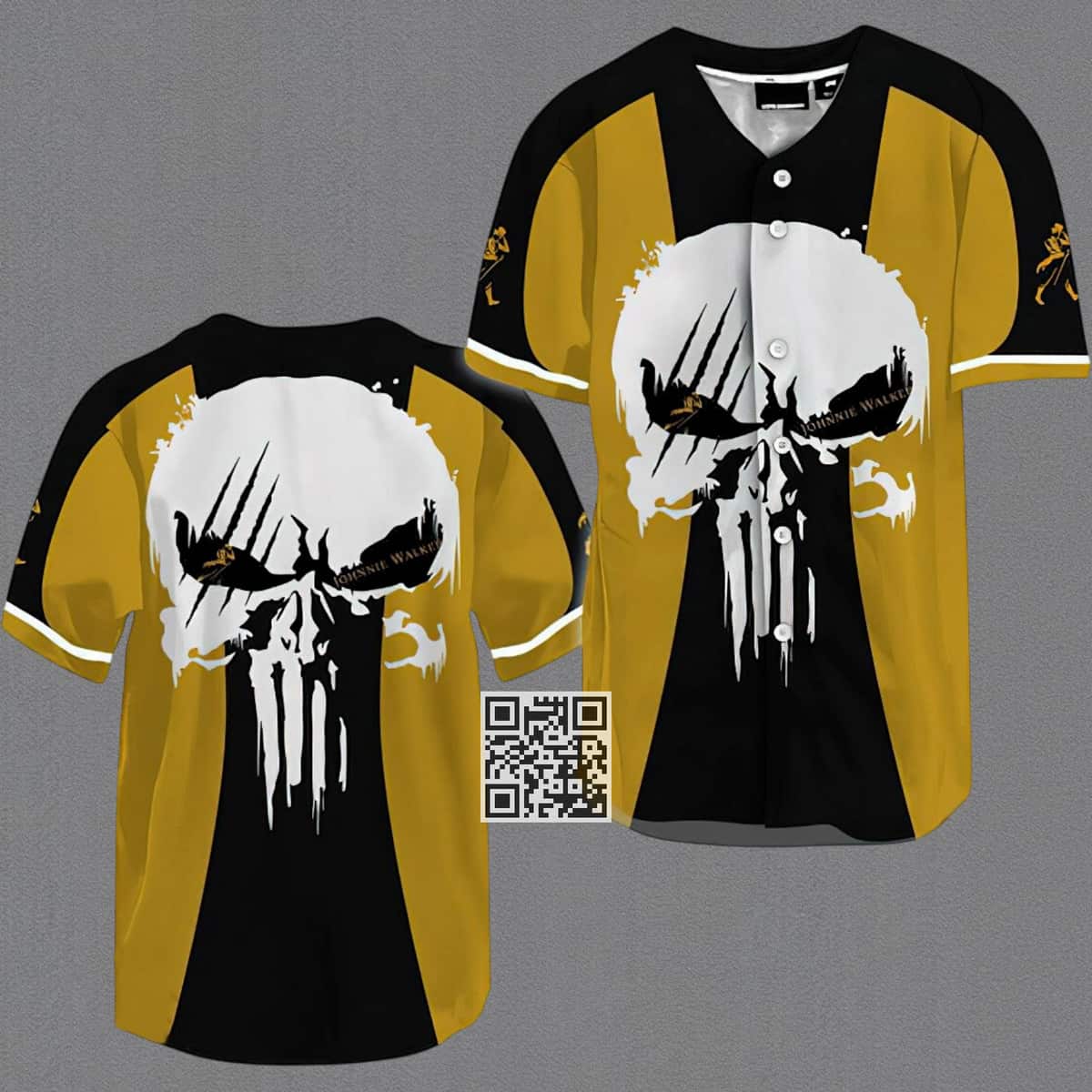 Ghost Head White Skull Johnnie Walker Baseball Jersey Gift For Sporty Boyfriend Ghost Head White Skull Johnnie Walker Baseball Jersey Gift For Sporty Boyfriend