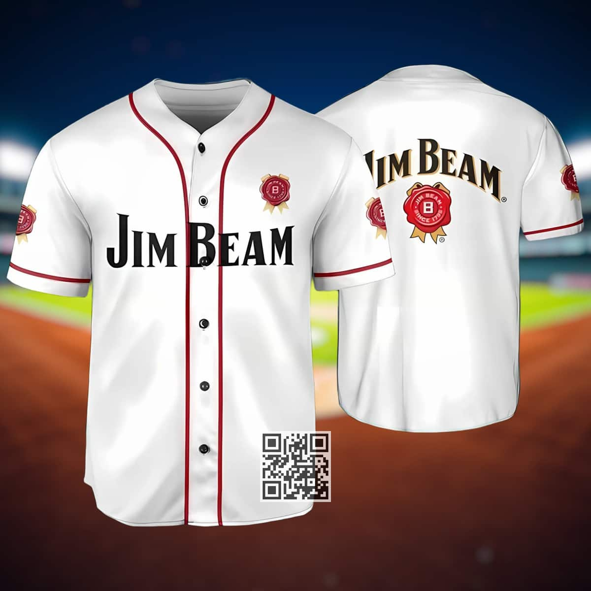 White Jim Beam Whiskey Baseball Jersey