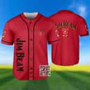 Red Jim Beam Baseball Jersey Gift For Whiskey Lovers Red Jim Beam Baseball Jersey Gift For Whiskey Lovers