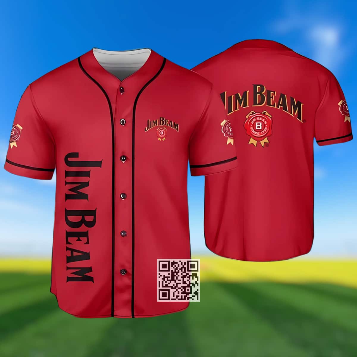 Red Jim Beam Baseball Jersey Gift For Whiskey Lovers Red Jim Beam Baseball Jersey Gift For Whiskey Lovers