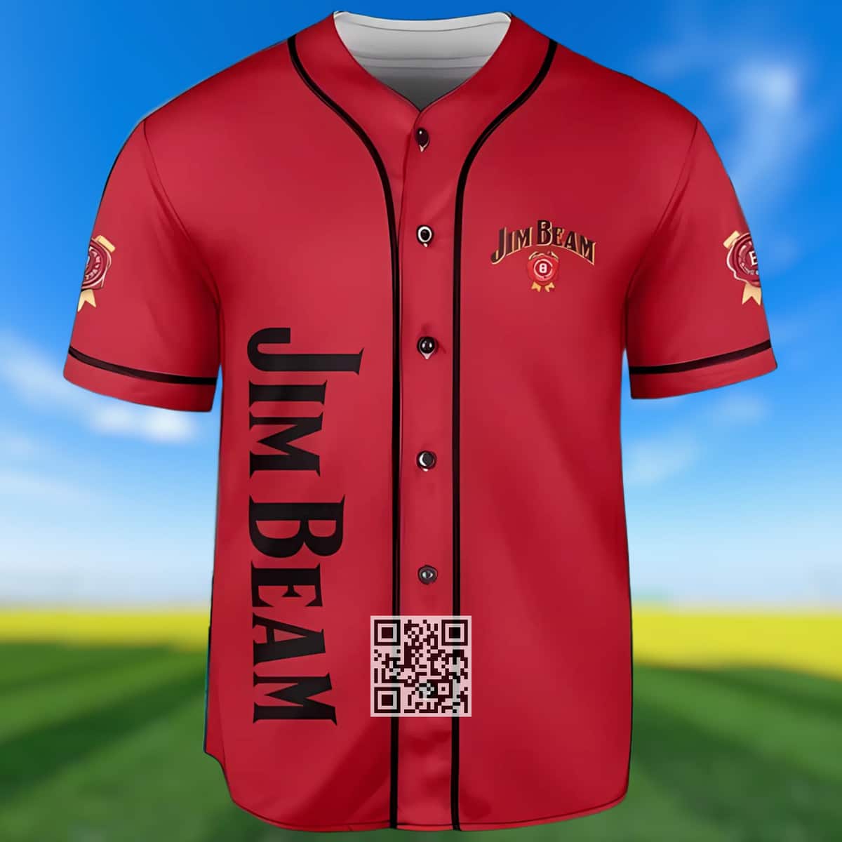 Red Jim Beam Baseball Jersey Gift For Whiskey Lovers Red Jim Beam Baseball Jersey Gift For Whiskey Lovers