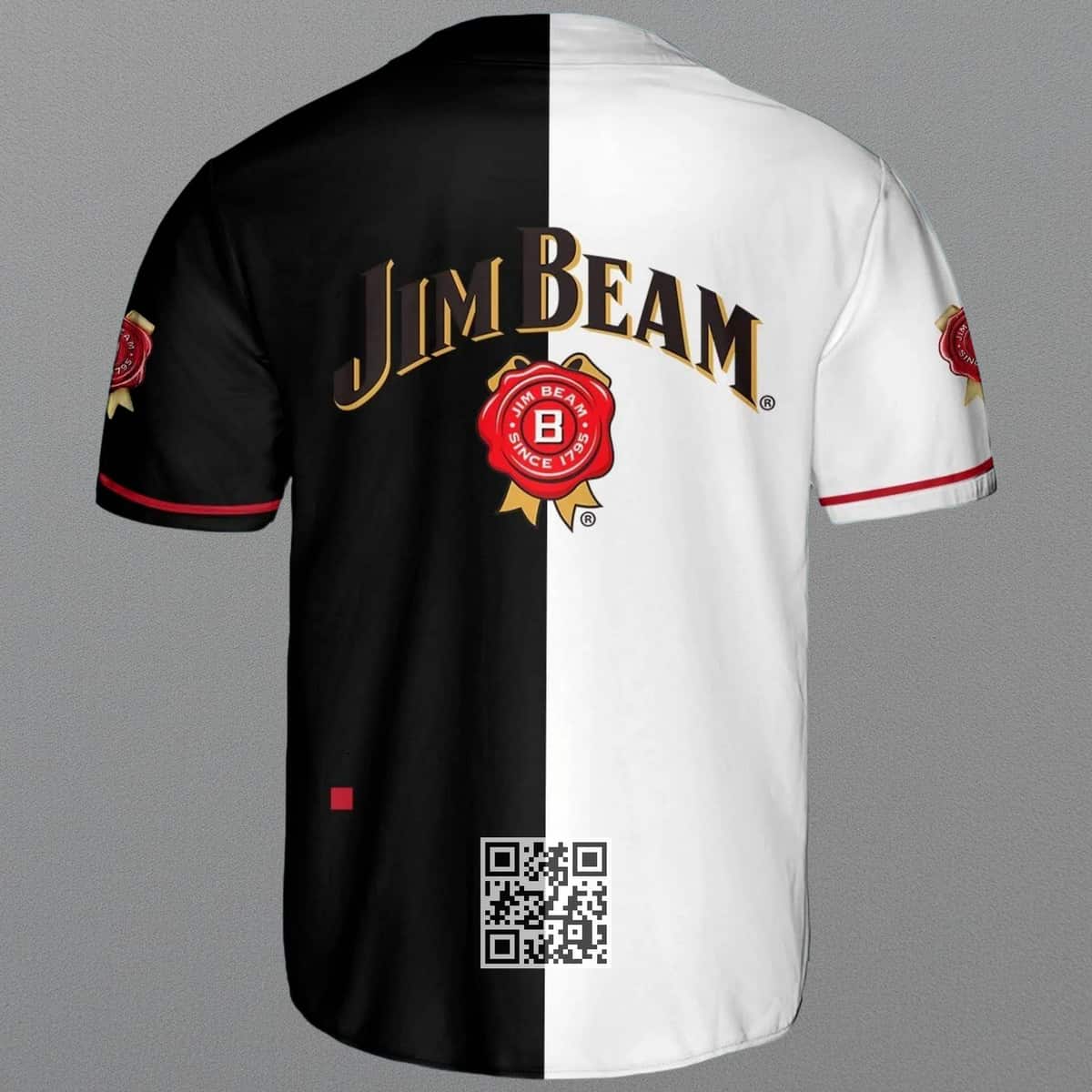 Black And White Split Jim Beam Baseball Jersey Gift For Whiskey Lovers Black And White Split Jim Beam Baseball Jersey Gift For Whiskey Lovers