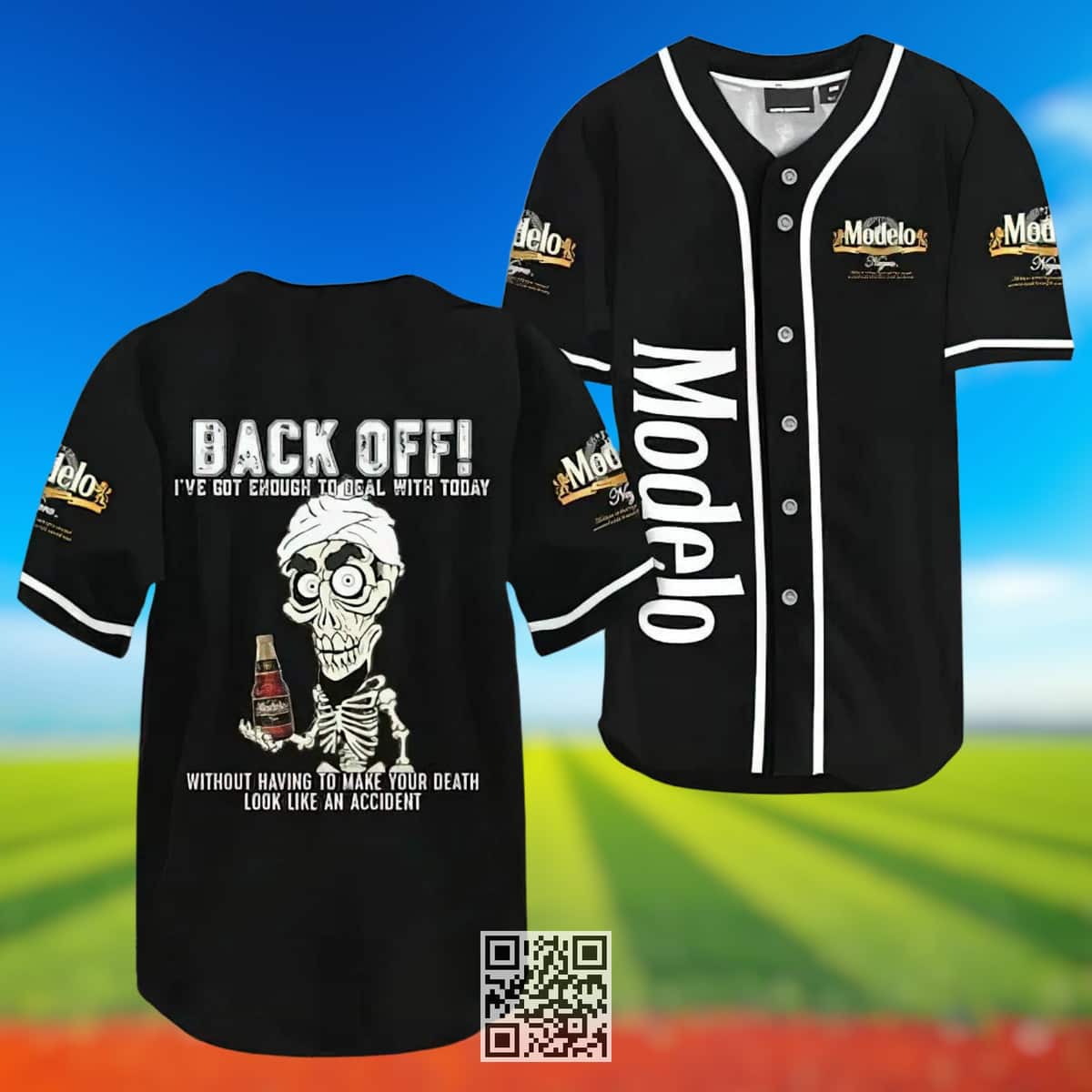 Achmed Back Off With Modelo Baseball Jersey Gift For Him Achmed Back Off With Modelo Baseball Jersey Gift For Him