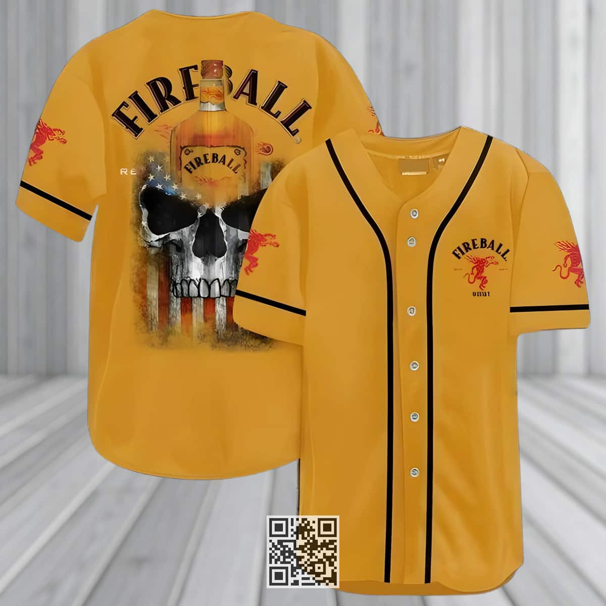 Fireball Skull Baseball Jersey Gift For Sporty Boyfriend