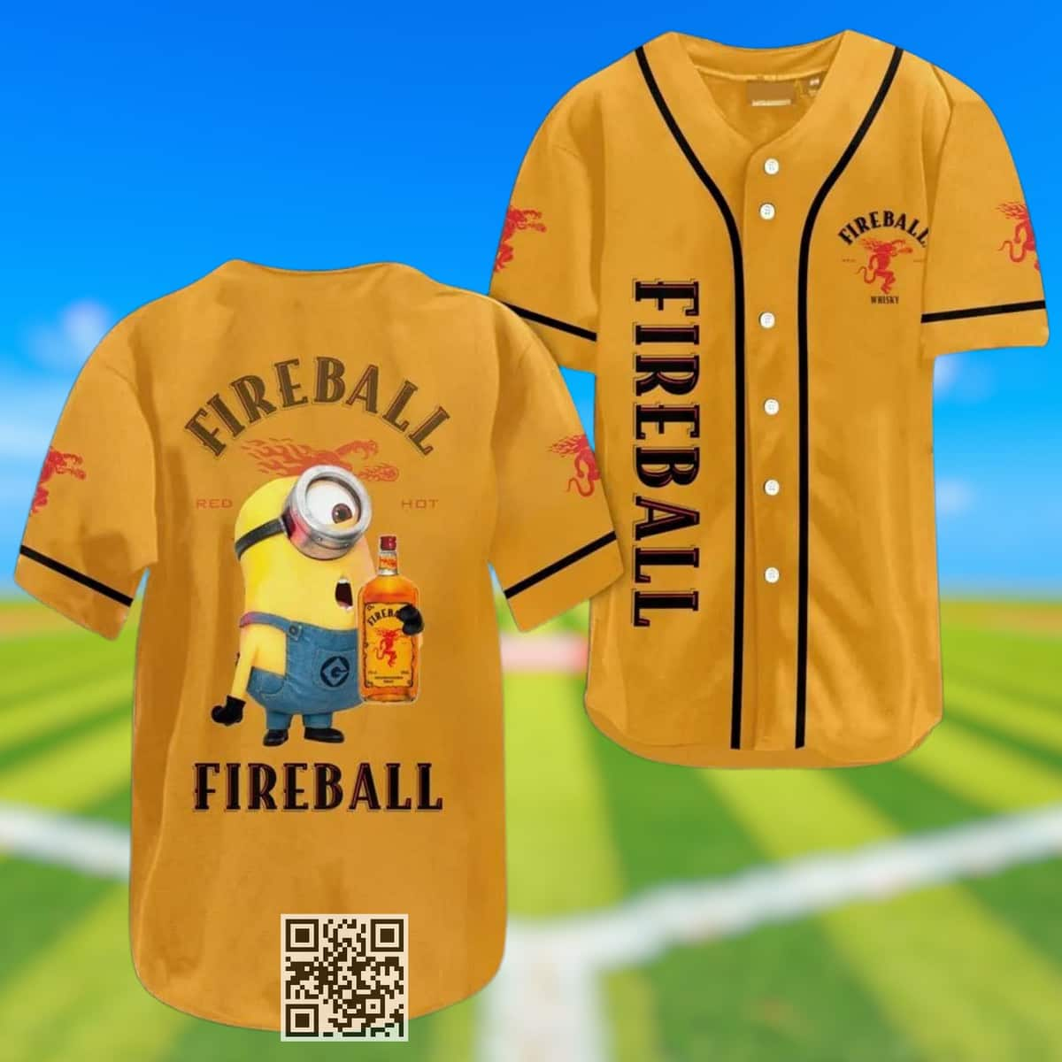 Minions Fireball Baseball Jersey Gift For Sporty Husband