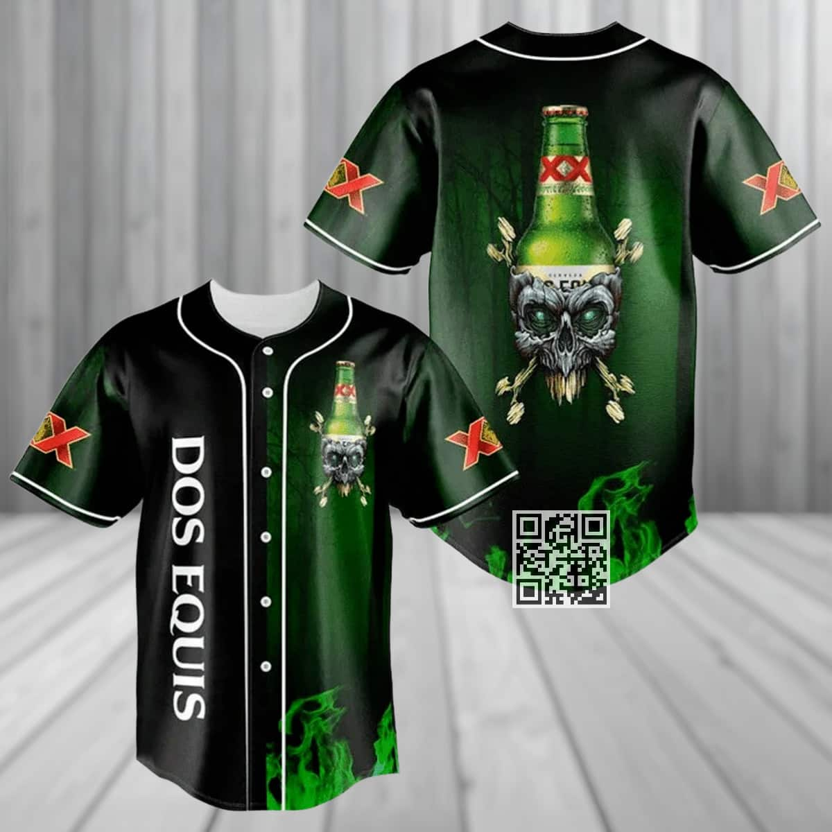 Skull With Dos Equis Baseball Jersey Gift For Beer Lovers