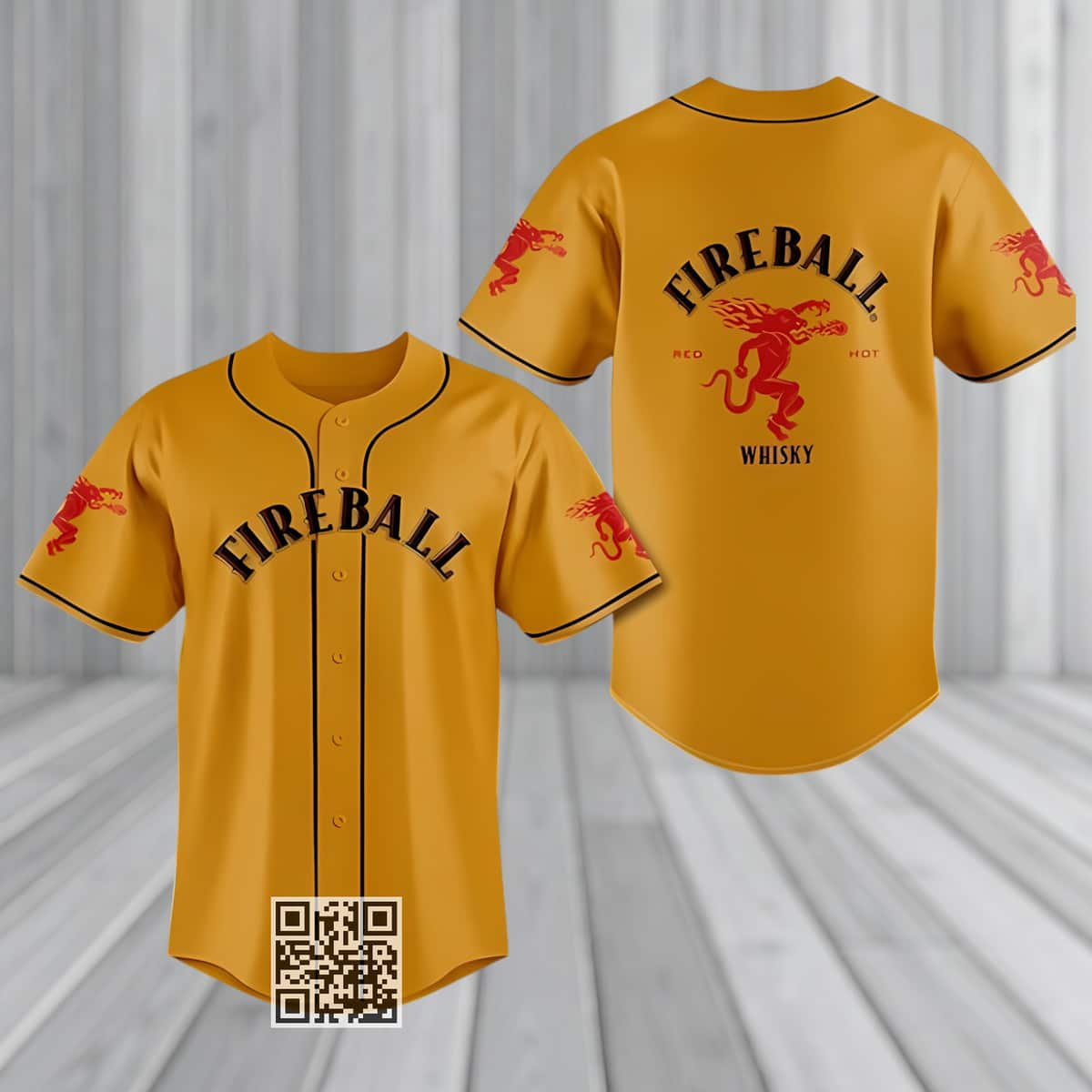 Fireball Whisky Baseball Jersey Sports Gift For Him