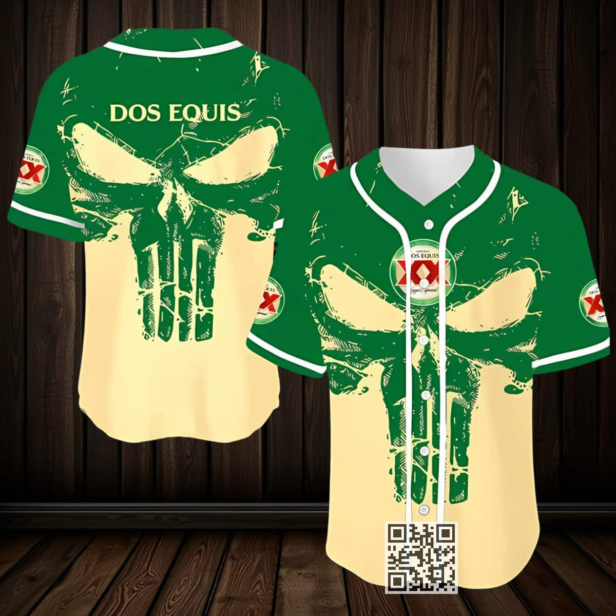 Retro Skull Dos Equis Baseball Jersey Gift For Beer Drinkers