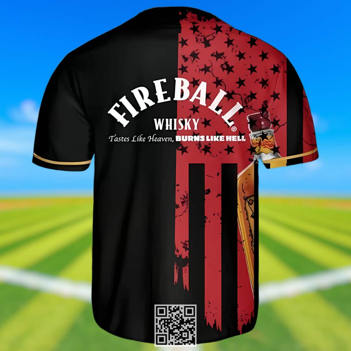 Fireball US Baseball Jersey Gift For Whisky Lovers Tastes Like Heaven Burns Like Hell Fireball US Baseball Jersey Gift For Whisky Lovers Tastes Like Heaven Burns Like Hell