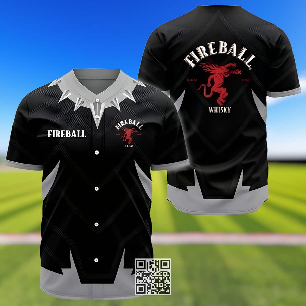 Black Panther Fireball Baseball Jersey Gift For Whisky Lovers