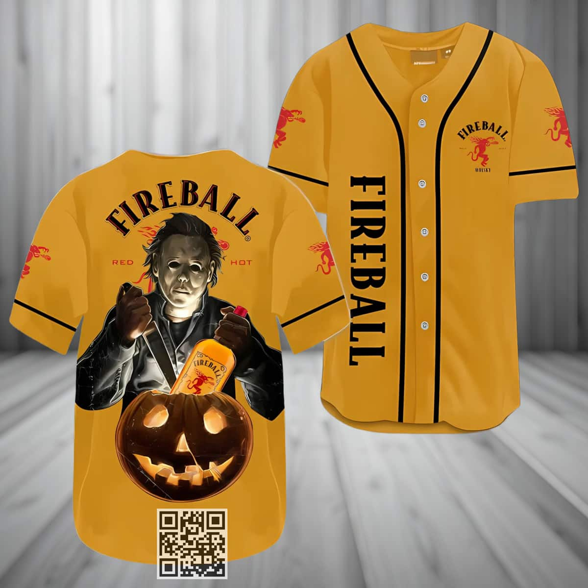 Michael Myers Fireball Baseball Jersey Gift For Whisky Lovers