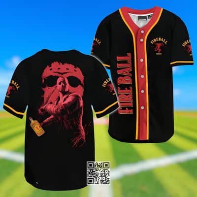Fireball Whisky Baseball Jersey Jason Voorhees Friday The 13th Fireball Whisky Baseball Jersey Jason Voorhees Friday The 13th
