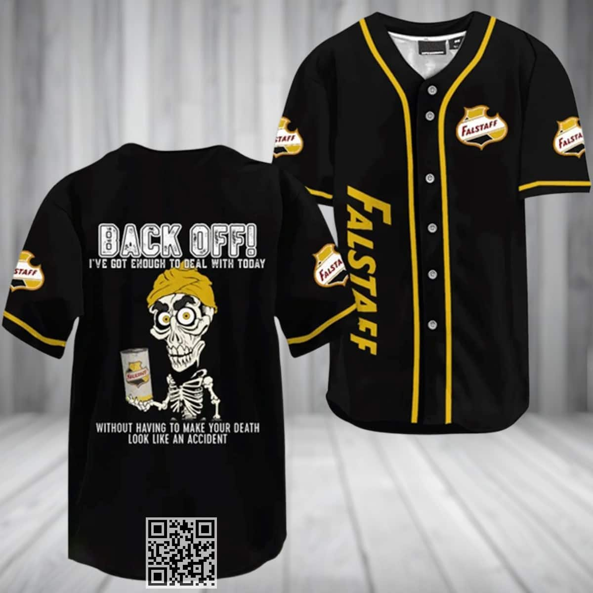 Achmed Back Off With Falstaff Baseball Jersey Gift For Beer Lovers