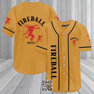 Basic Fireball Baseball Jersey Whisky Lovers Gift