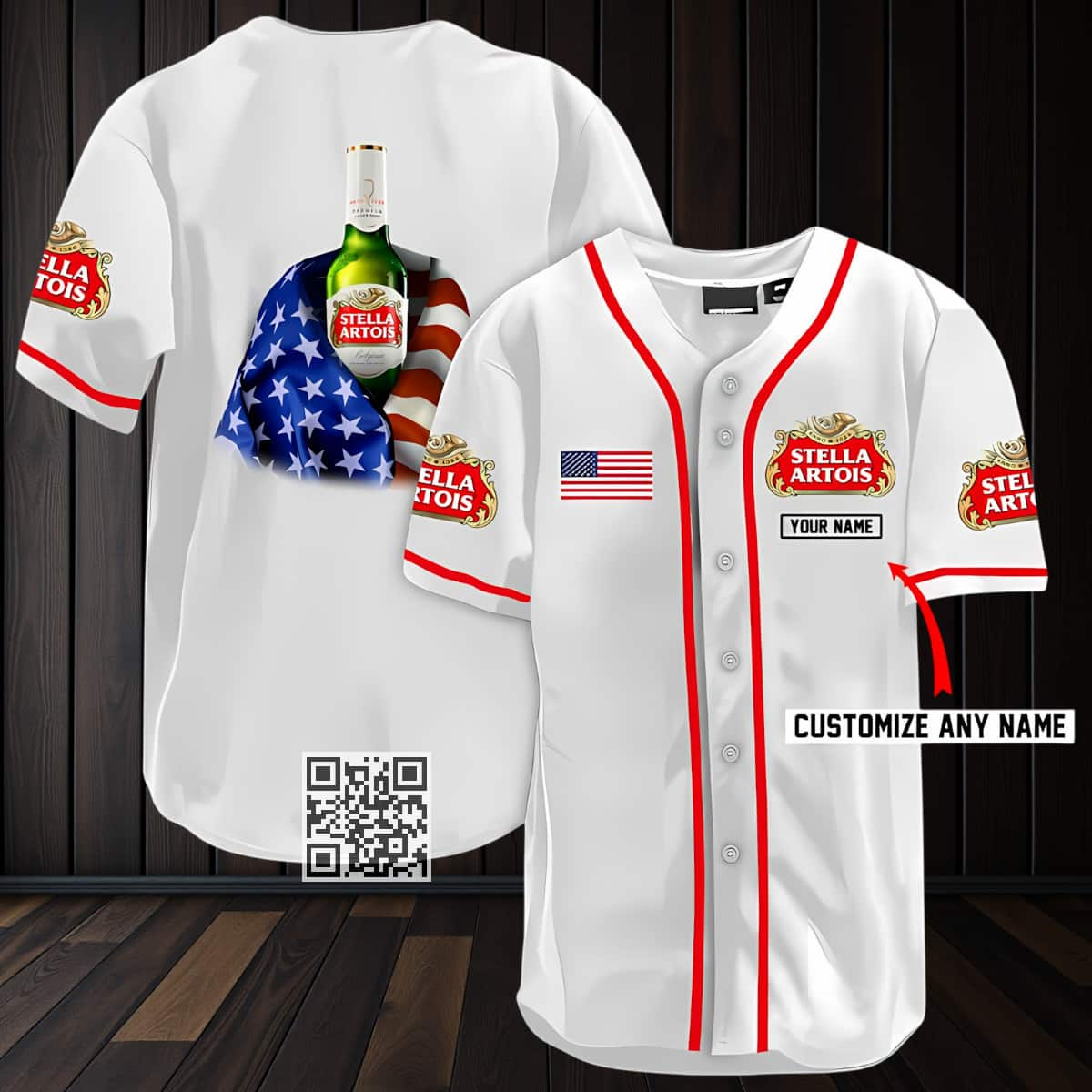 Vintage Stella Artois Beer Baseball Jersey Customize Name Gift For Sporty Boyfriend