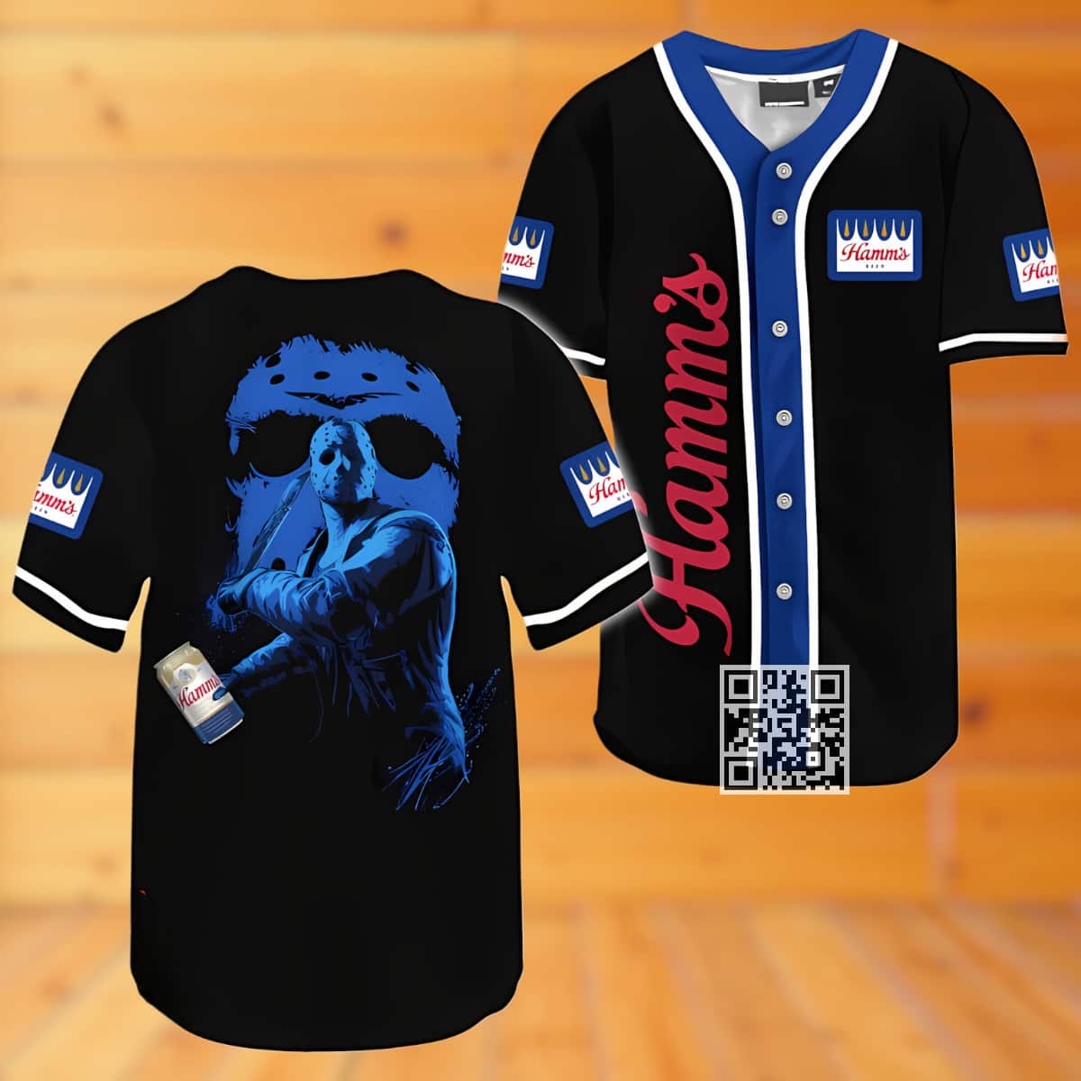Hamm’s Beer Baseball Jersey Friday The 13th Jason Voorhees Hamm’s Beer Baseball Jersey Friday The 13th Jason Voorhees