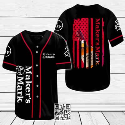 Maker’s Mark Flag Baseball Jersey Cool Gift For Whiskey Lovers