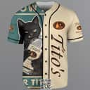 Black Cat Loves Tito's Vodka Baseball Jersey Gift For Best Friend Black Cat Loves Tito's Vodka Baseball Jersey Gift For Best Friend