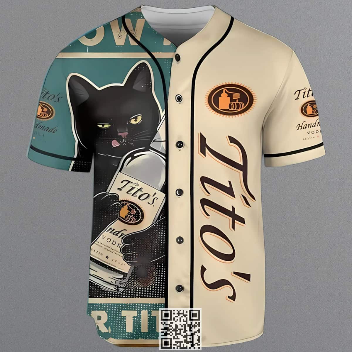 Black Cat Loves Tito's Vodka Baseball Jersey Gift For Best Friend Black Cat Loves Tito's Vodka Baseball Jersey Gift For Best Friend