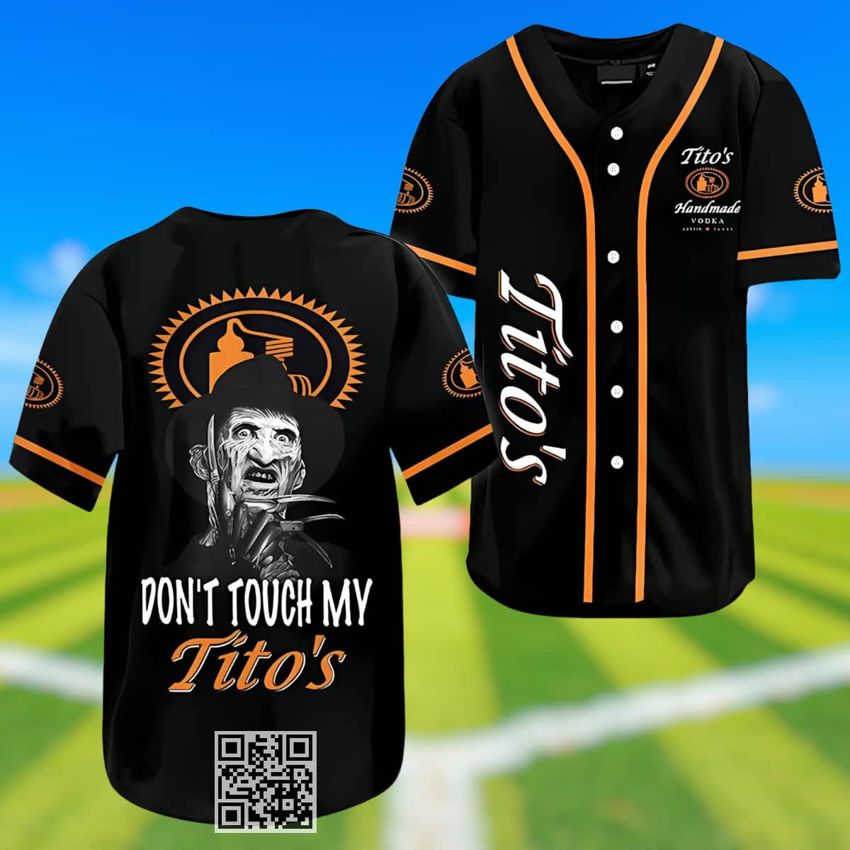 Don't Touch My Tito's Baseball Jersey Gift For Vodka Lovers Freddy Krueger