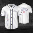 Classic White Michelob ULTRA Baseball Jersey Gift For Sports Fans Classic White Michelob ULTRA Baseball Jersey Gift For Sports Fans
