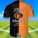 Orange And Black Split Tito's Baseball Jersey Sports Gift For Him Orange And Black Split Tito's Baseball Jersey Sports Gift For Him