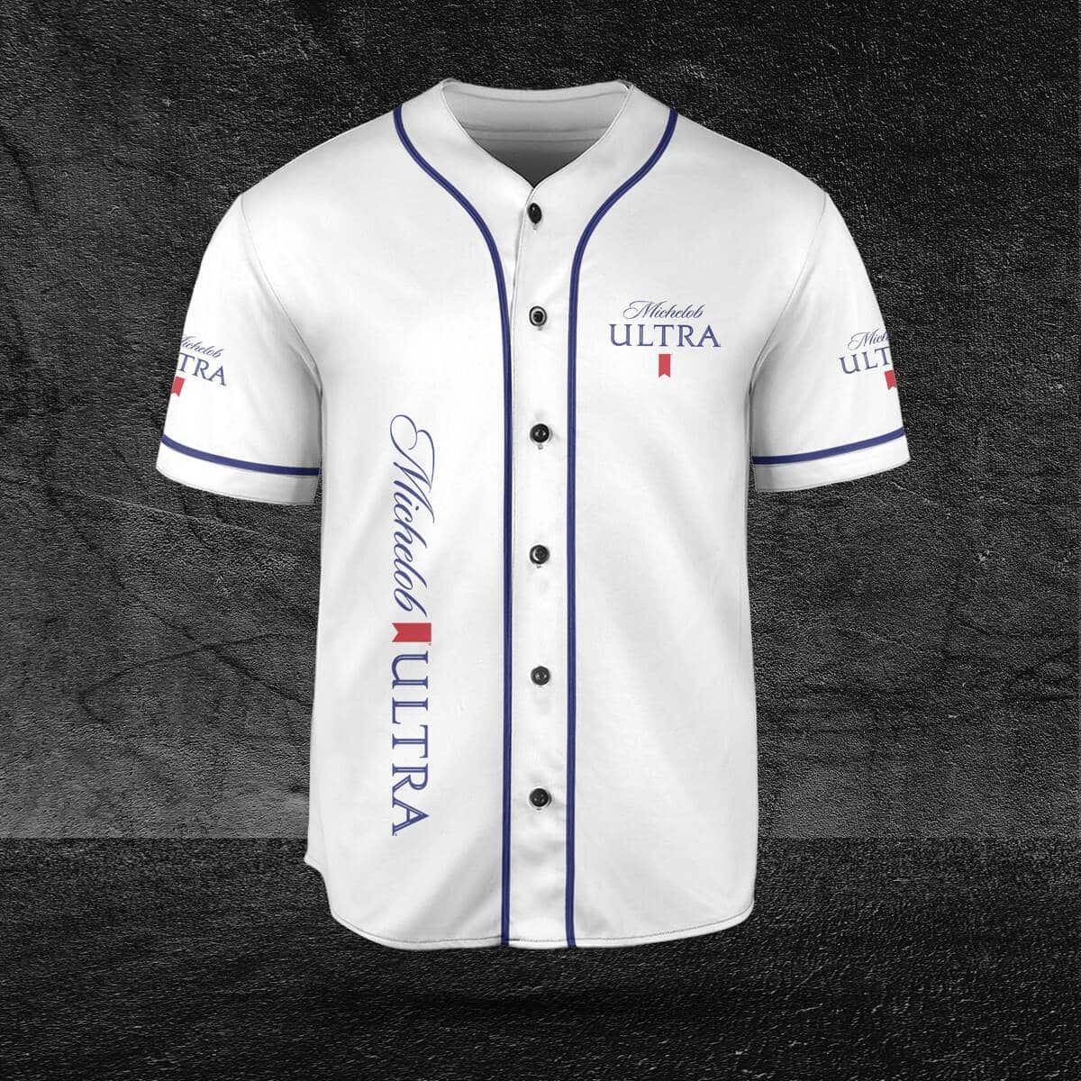 Classic White Michelob ULTRA Baseball Jersey Gift For Sports Fans Classic White Michelob ULTRA Baseball Jersey Gift For Sports Fans