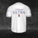 Classic White Michelob ULTRA Baseball Jersey Gift For Sports Fans Classic White Michelob ULTRA Baseball Jersey Gift For Sports Fans