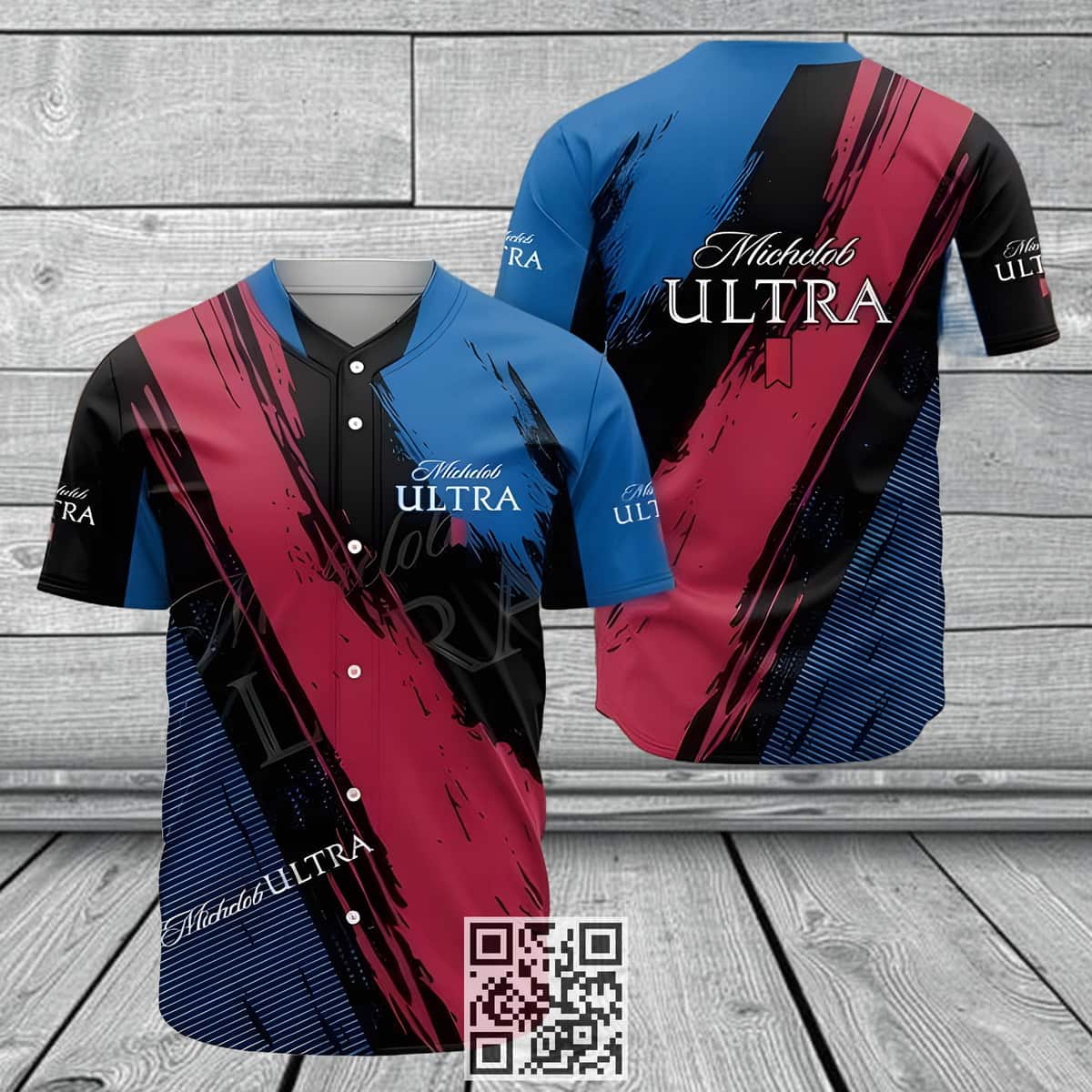 Color Stripes Michelob ULTRA Beer Baseball Jersey Color Stripes Michelob ULTRA Beer Baseball Jersey
