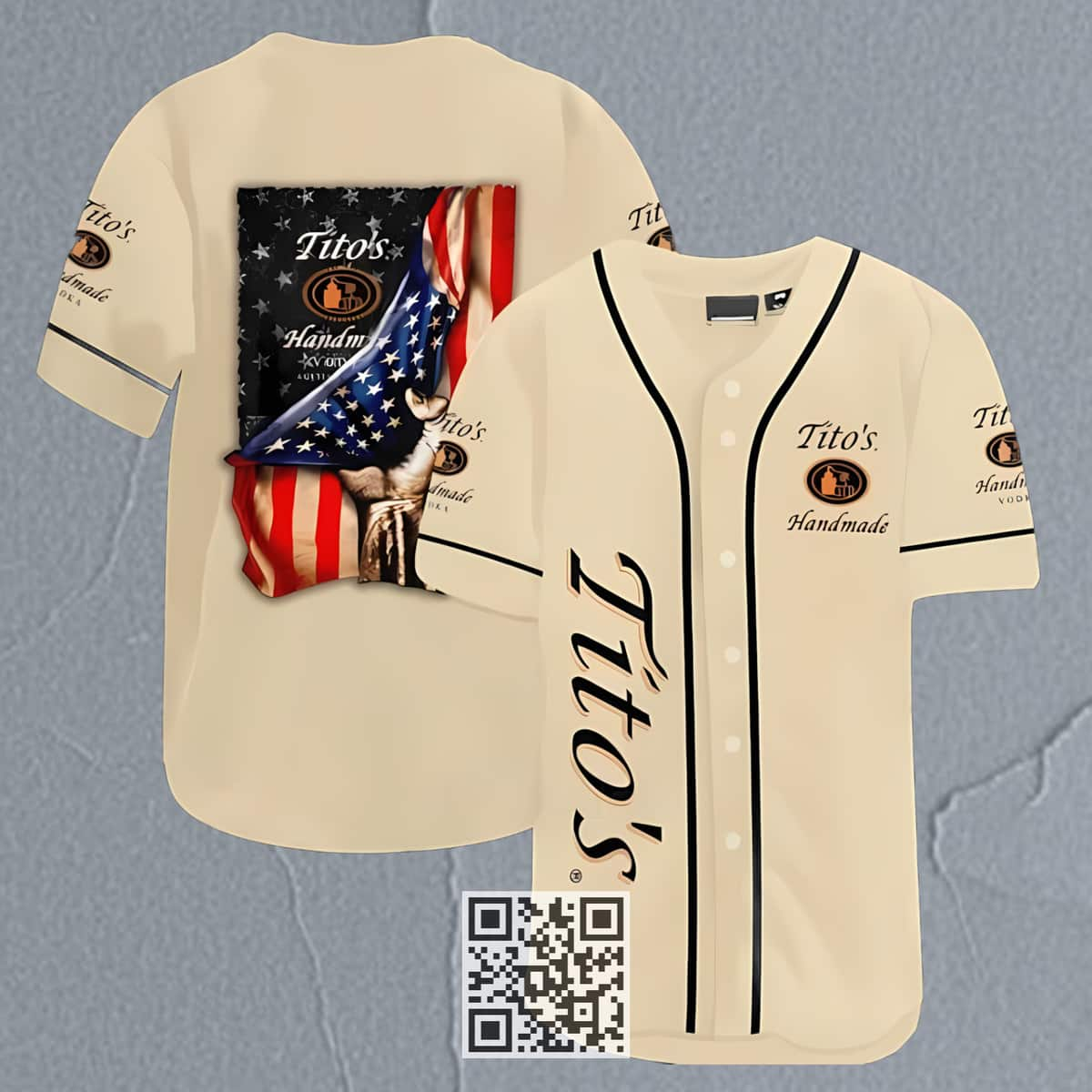 Tito's Baseball Jersey US Flag Gift For Vodka Lovers