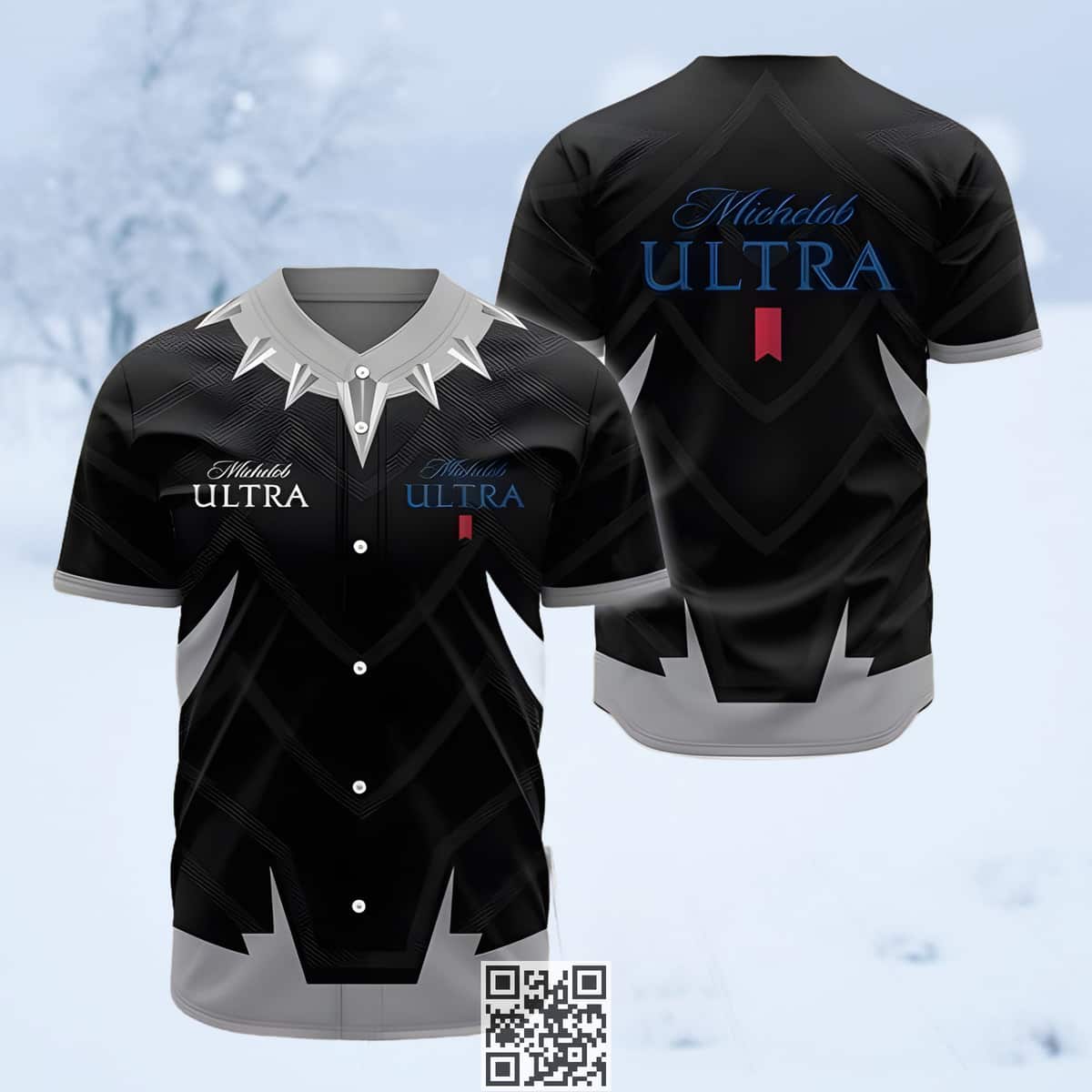 Cool Black Michelob ULTRA Beer Baseball Jersey Cool Black Michelob ULTRA Beer Baseball Jersey