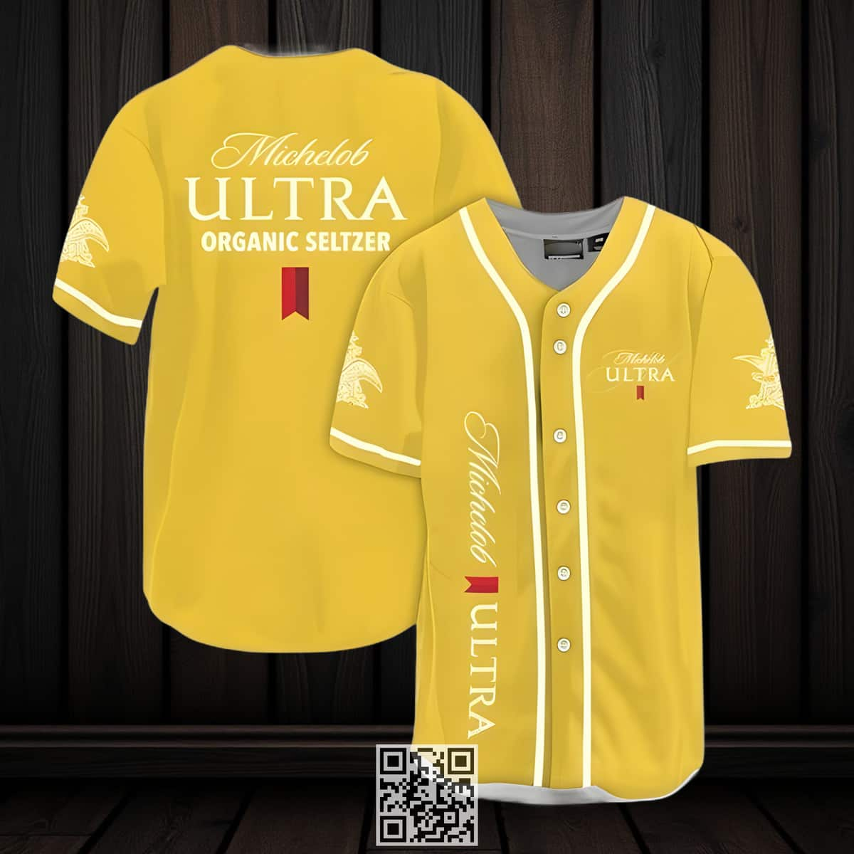 Classic Yellow Michelob ULTRA Baseball Jersey Organic Seltzer