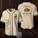Beige Tito’s Vodka Baseball Jersey Gift For Sporty Boyfriend Beige Tito’s Vodka Baseball Jersey Gift For Sporty Boyfriend