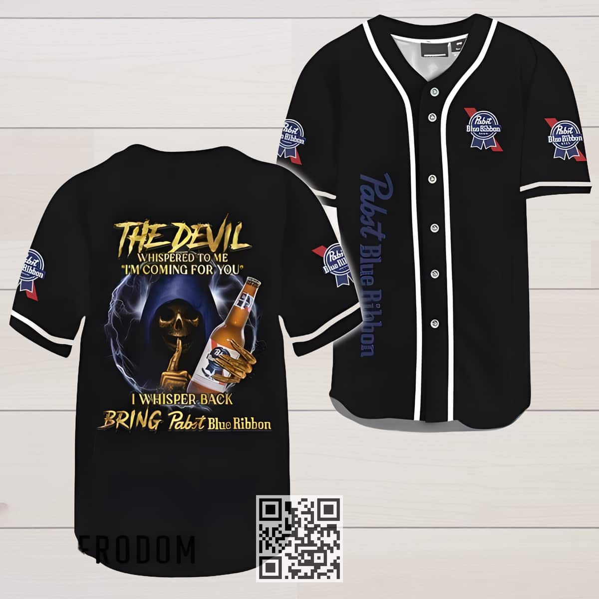 The Devil Whispered Bring Pabst Blue Ribbon Baseball Jersey I'm Coming For You The Devil Whispered Bring Pabst Blue Ribbon Baseball Jersey I'm Coming For You
