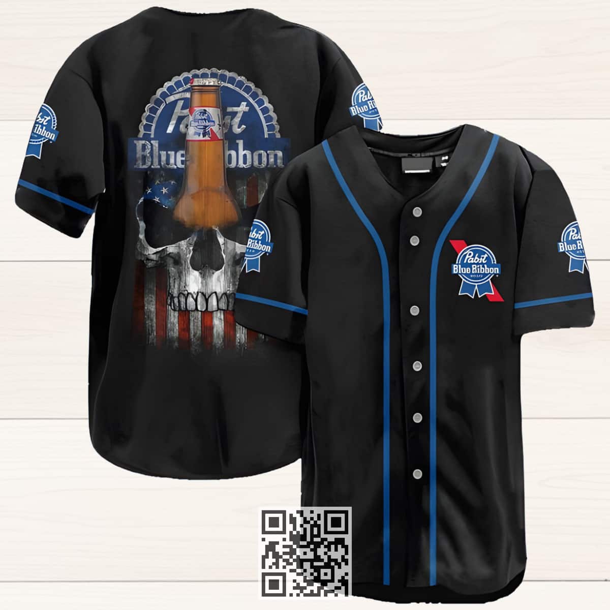 US Flag Black Skull Pabst Blue Ribbon Baseball Jersey Gift For Sport Dad US Flag Black Skull Pabst Blue Ribbon Baseball Jersey Gift For Sport Dad