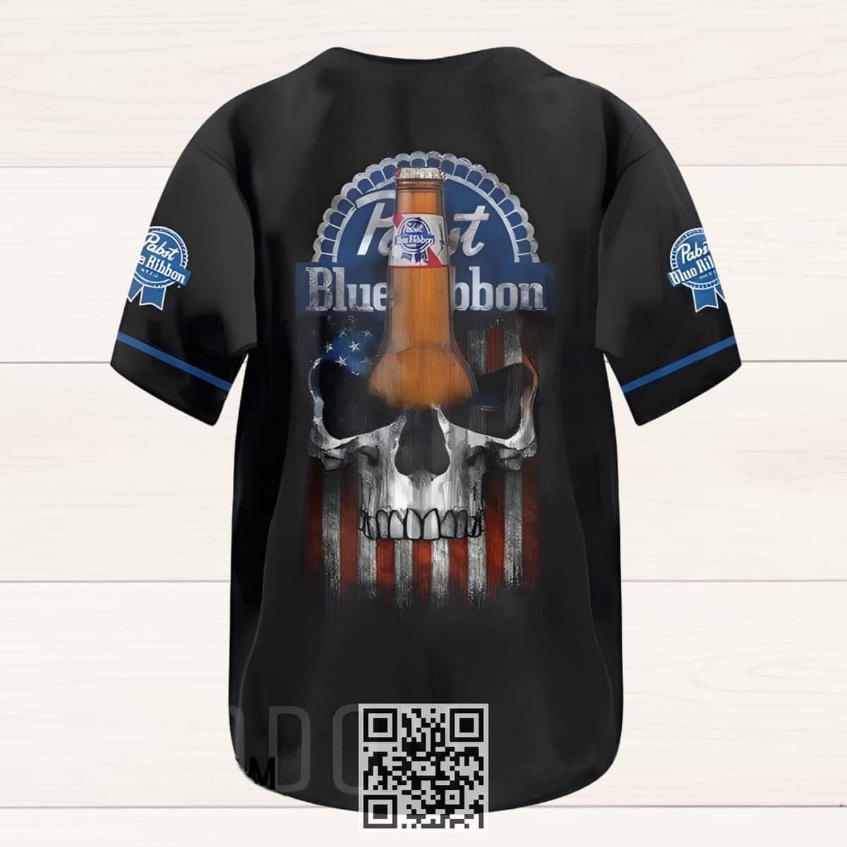 US Flag Black Skull Pabst Blue Ribbon Baseball Jersey Gift For Sport Dad US Flag Black Skull Pabst Blue Ribbon Baseball Jersey Gift For Sport Dad