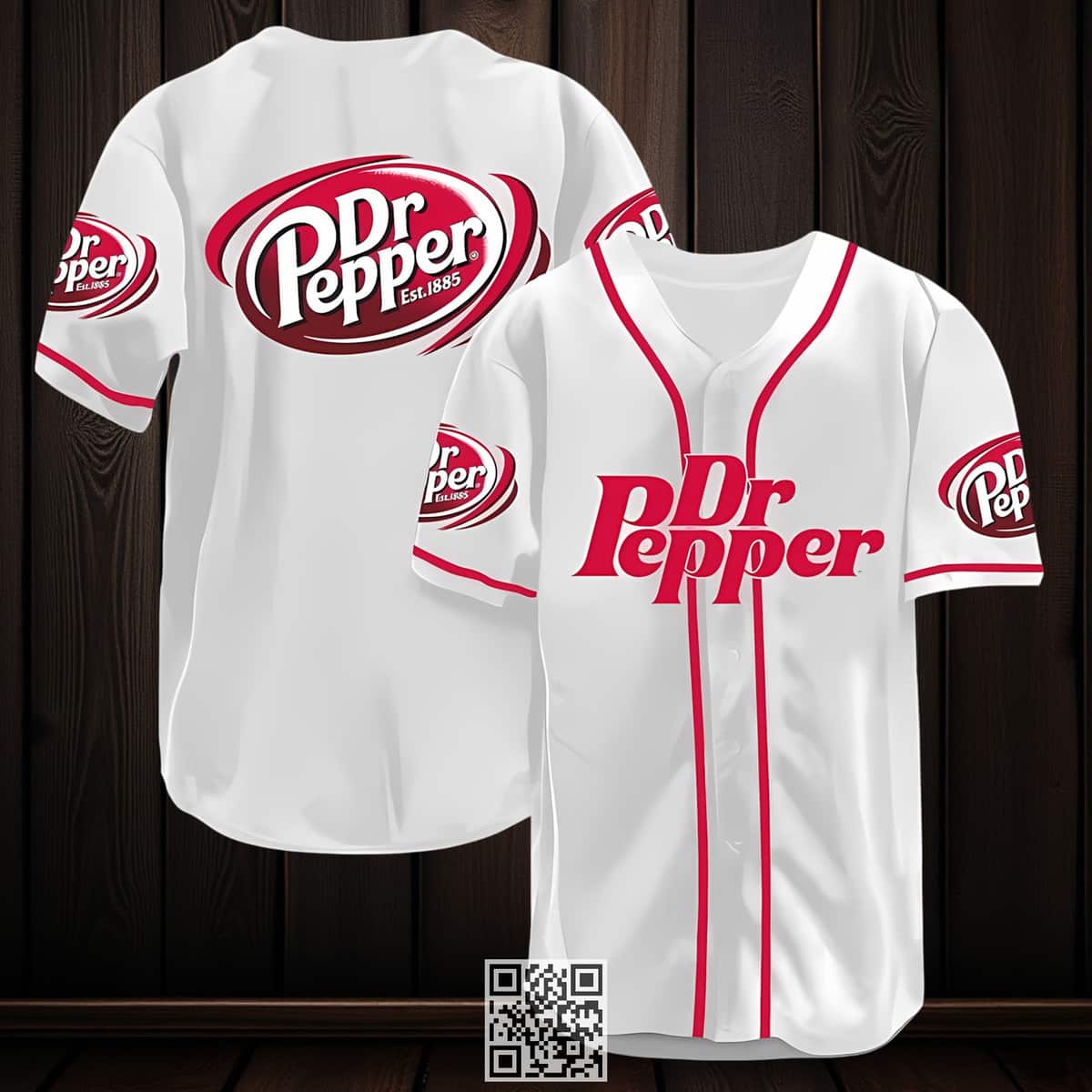 Classic White Dr Pepper Baseball Jersey Gift For Beer Drinkers Classic White Dr Pepper Baseball Jersey Gift For Beer Drinkers