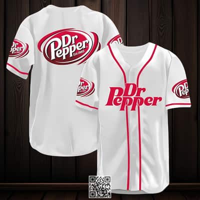 Classic White Dr Pepper Baseball Jersey Gift For Beer Drinkers