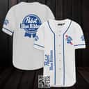 Basic White Pabst Blue Ribbon Baseball Jersey Gift For Beer Lovers Basic White Pabst Blue Ribbon Baseball Jersey Gift For Beer Lovers