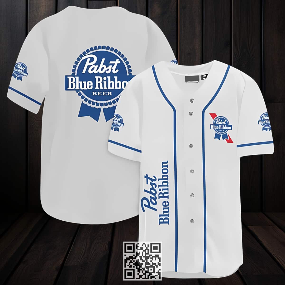 Basic White Pabst Blue Ribbon Baseball Jersey Gift For Beer Lovers Basic White Pabst Blue Ribbon Baseball Jersey Gift For Beer Lovers