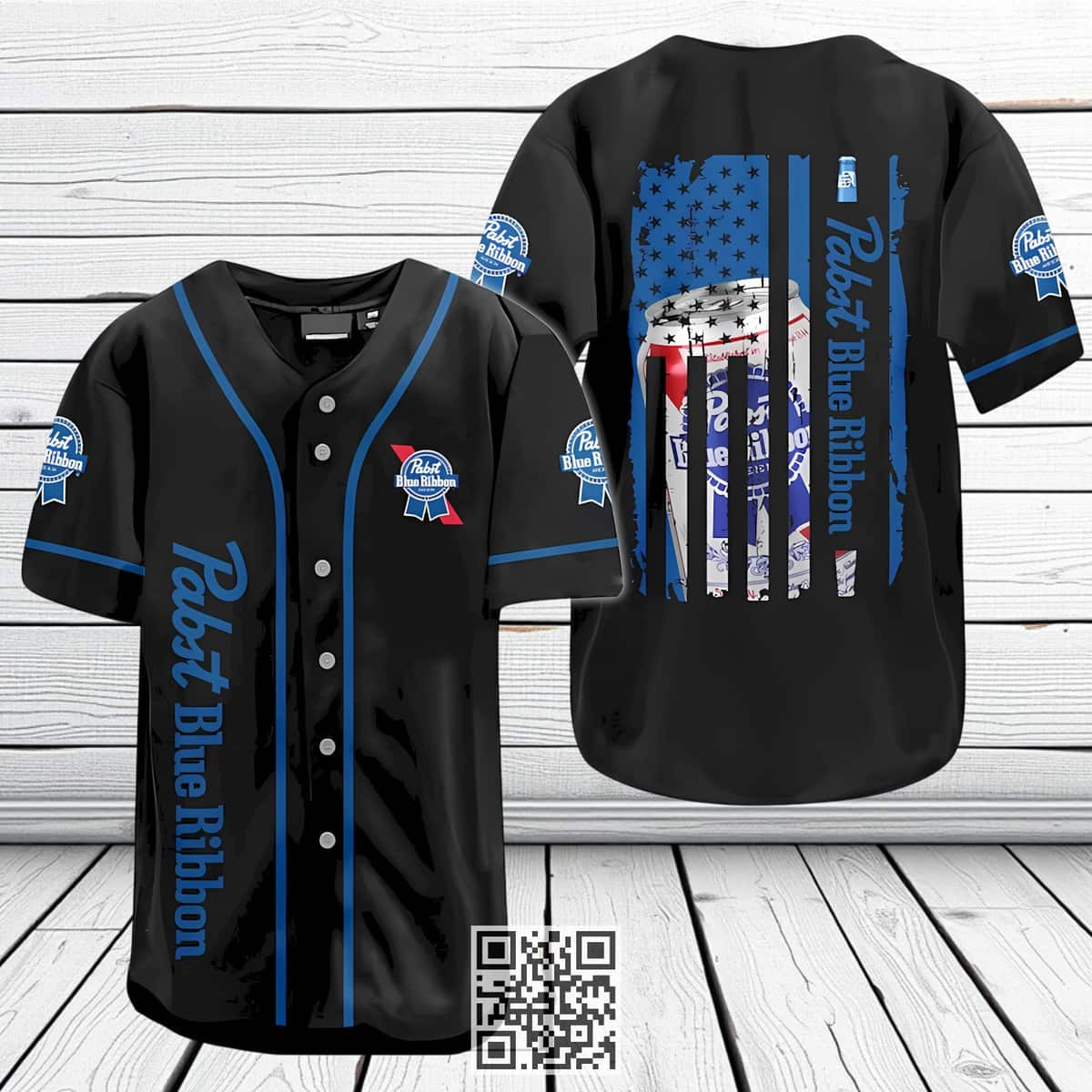 US Pabst Blue Ribbon Flag Baseball Jersey Gift For Beer Lovers