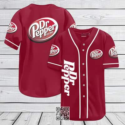 Red Dr Pepper Beer Baseball Jersey Red Dr Pepper Beer Baseball Jersey