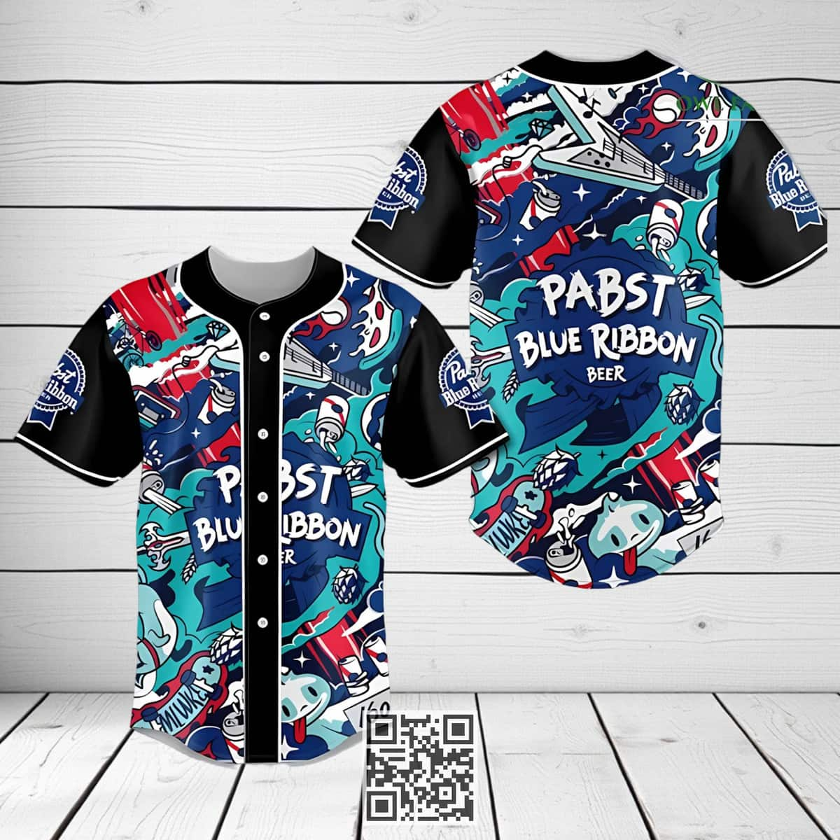 Cool Pabst Blue Ribbon Beer Baseball Jersey Gravity Art