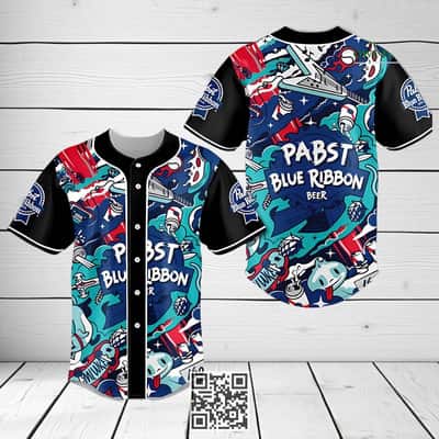 Cool Pabst Blue Ribbon Beer Baseball Jersey Gravity Art