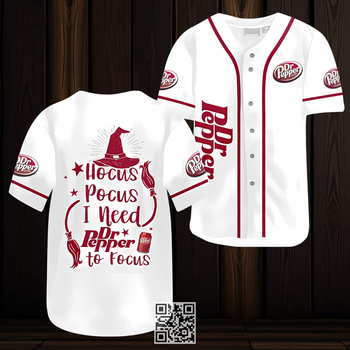 Funny Hocus Pocus I Need Dr Pepper Beer Baseball Jersey To Focus