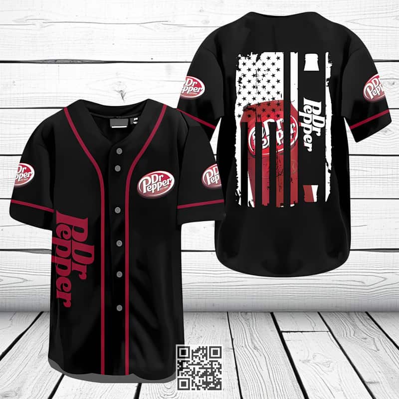 Dr Pepper Beer Flag Baseball Jersey US Flag Gift For Sporty Husband
