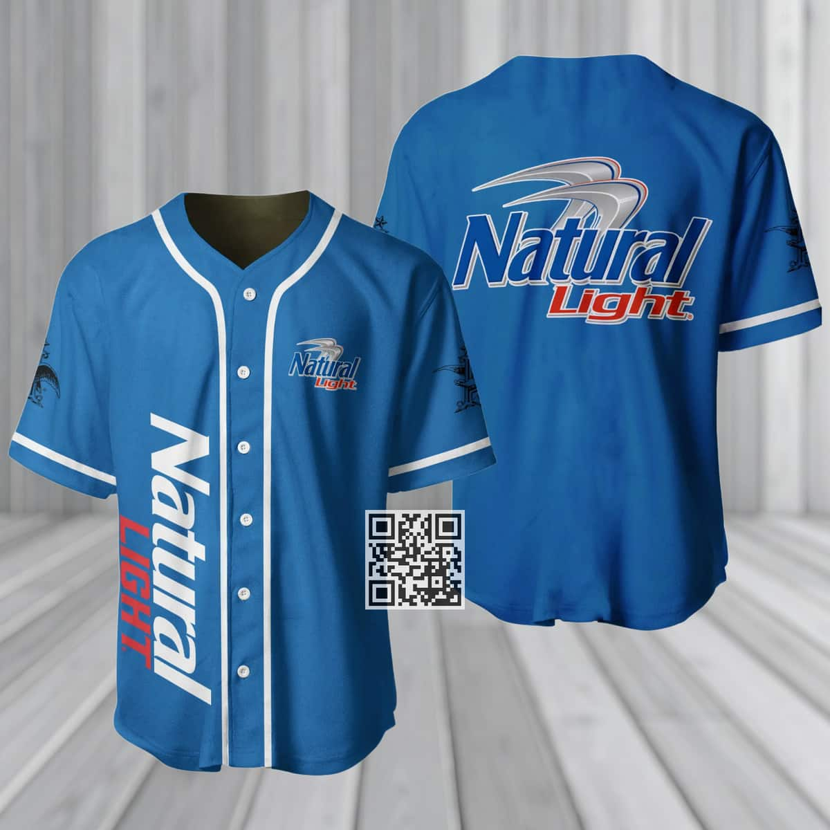 Classic Natural Light Blue Baseball Jersey Gift For Beer Lovers