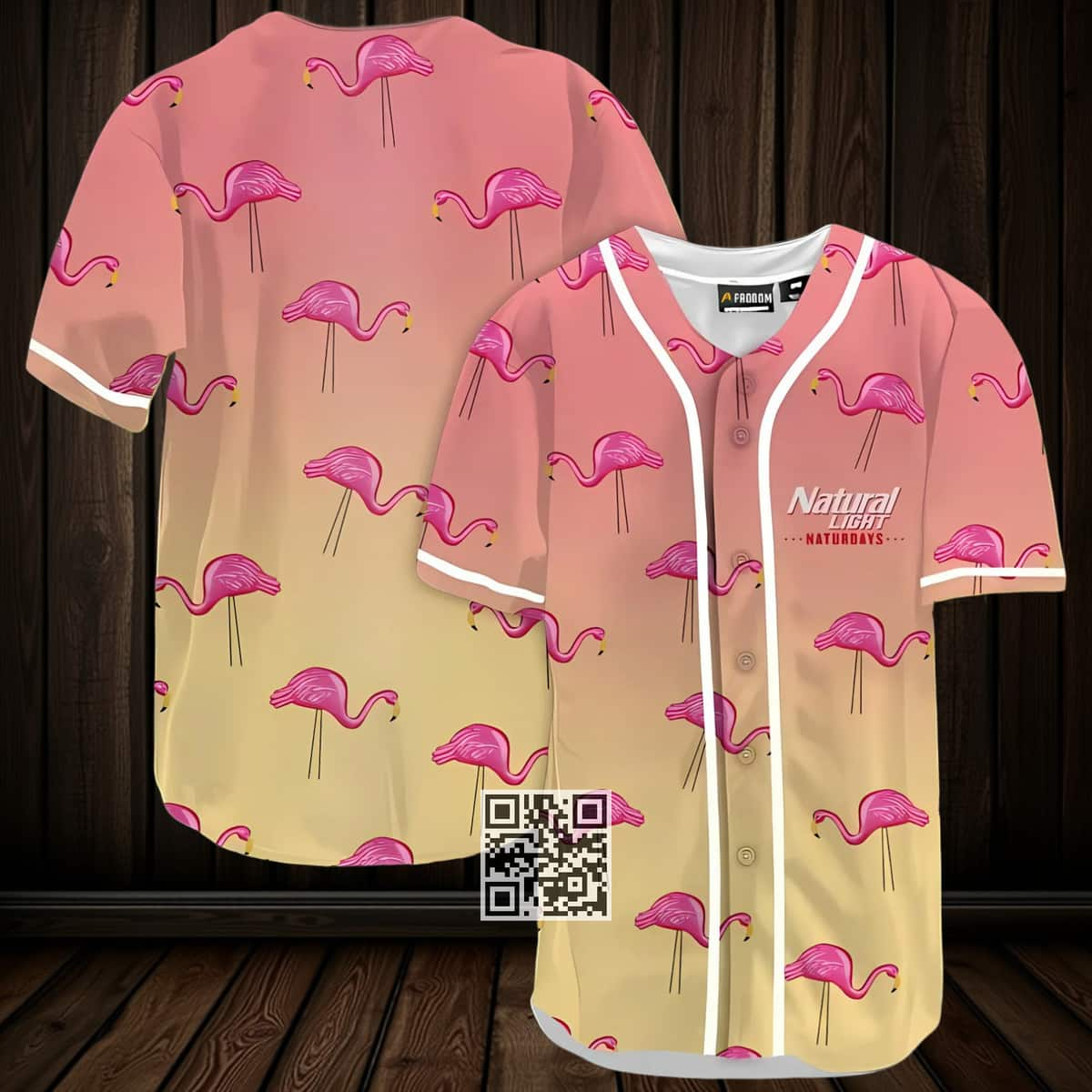 Natural Light Baseball Jersey Flamingo Best Gift For Beer Lovers